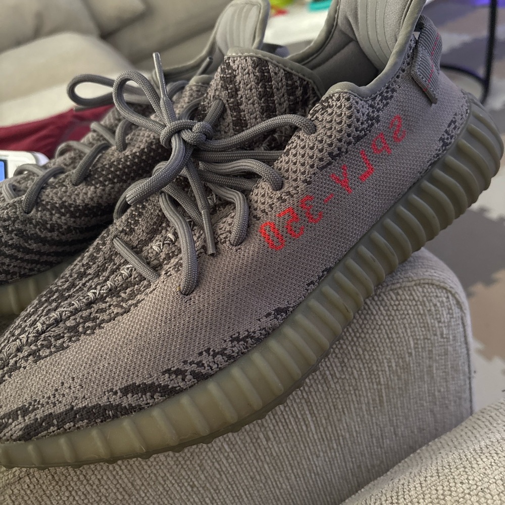 Yeezy Boost 350 V2 Gray with Red Accents